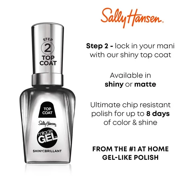 Sally Hansen Nail Polish 14.7ml Miracle Gel 101 Top Coat Sally Hansen Nail Polish 14.7ml Miracle Gel 101 Top Coat