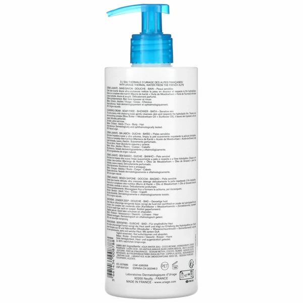 Uriage 500ml Cream Cleansing Eau Thermale