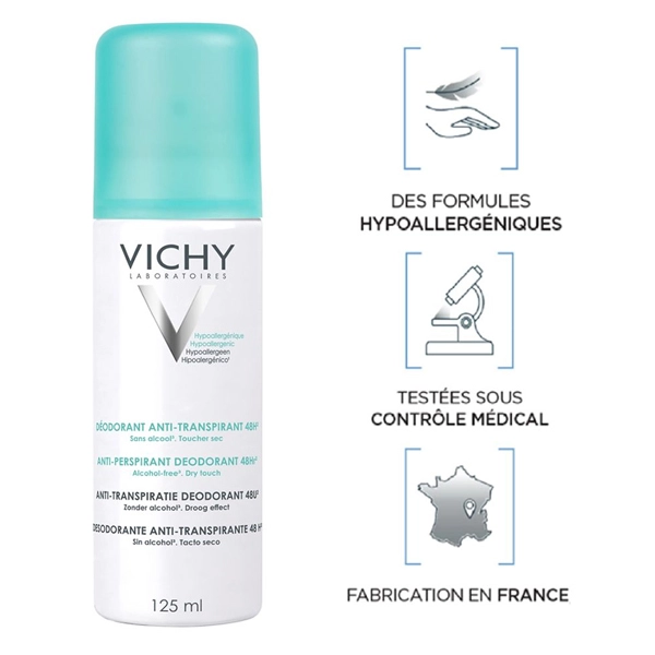 Vichy Body Spray 2x125ML Deodorant 48h