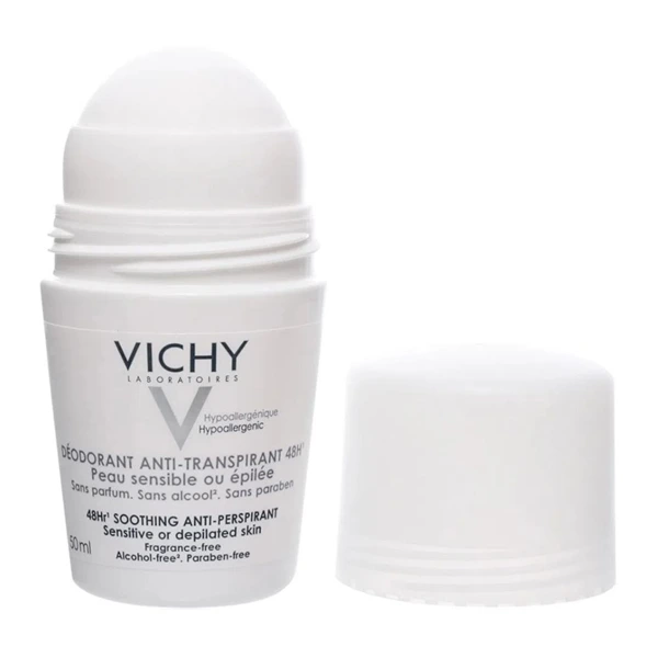 Vichy Deodorant 50ML Sensitive or Waxed Skins Roll-on