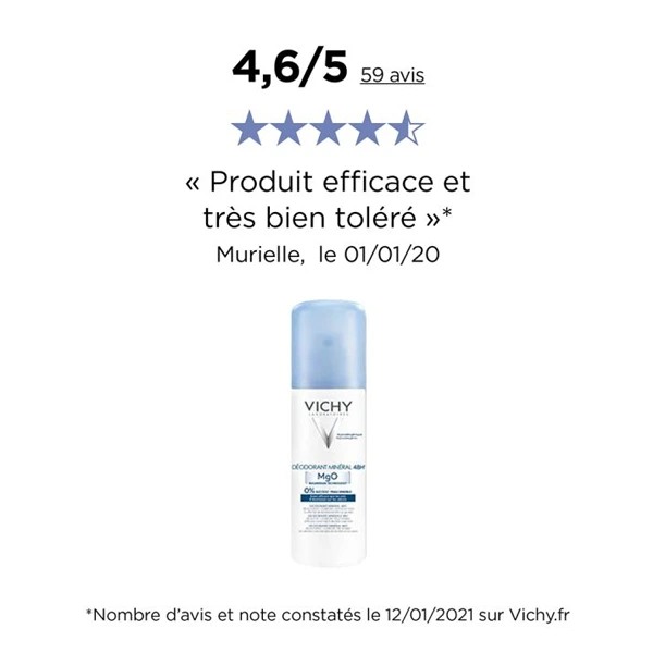 Vichy Deodorant Spray 125ML Mineral 48hr