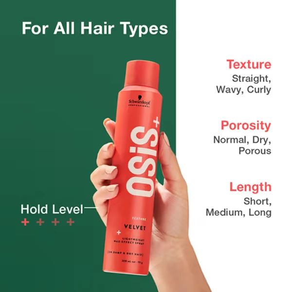 Schwarzkopf Hair Spray 200ml Osis+ Wax Effect Texture Velvet